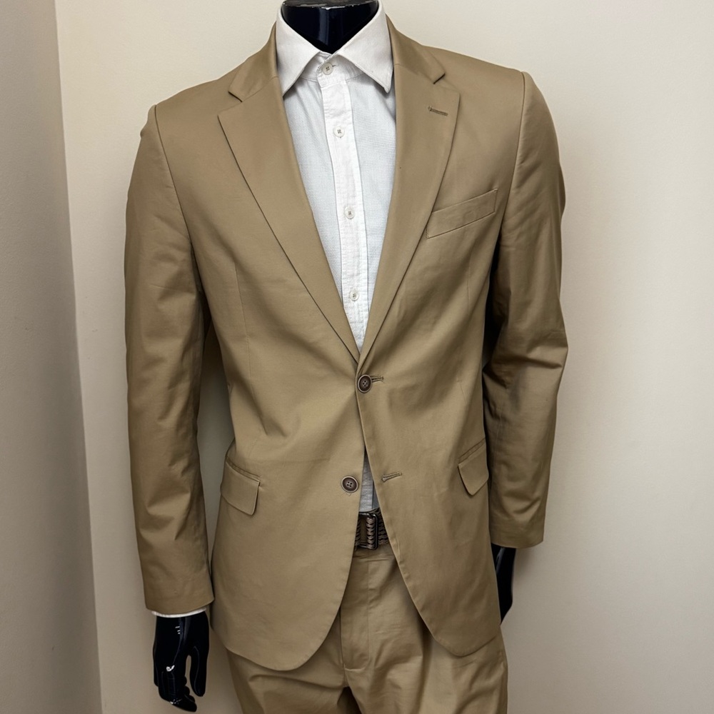 Nautica Men's Modern Fit Khaki Suit